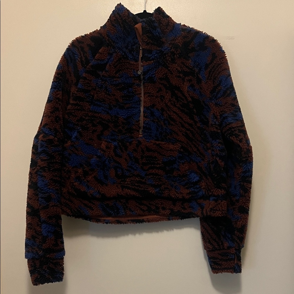 lululemon athletica Blue and Brown Teddy Jacket